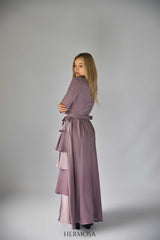 Lilac Tiered Luxury Dress with Diamante Belt.