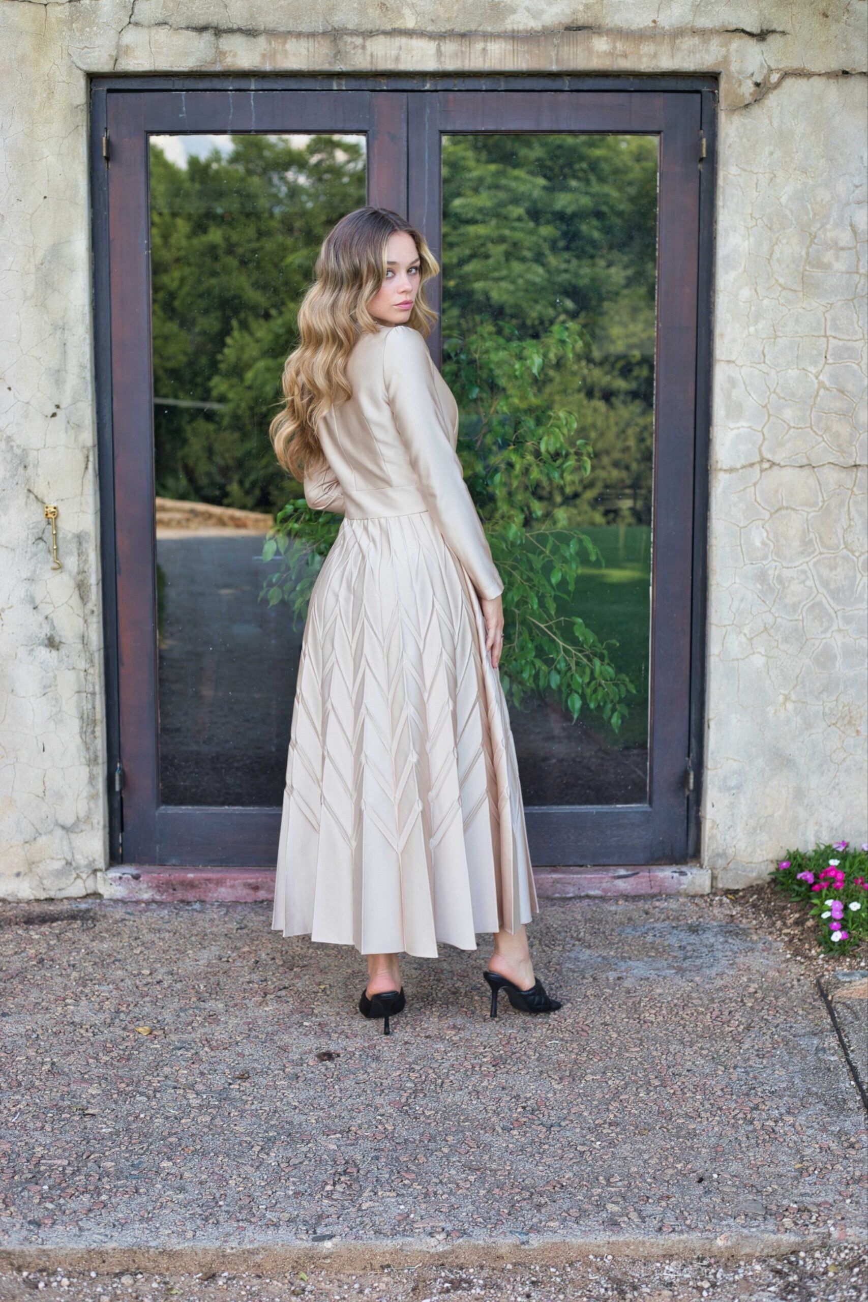 Exclusive Designer Pleated Dress