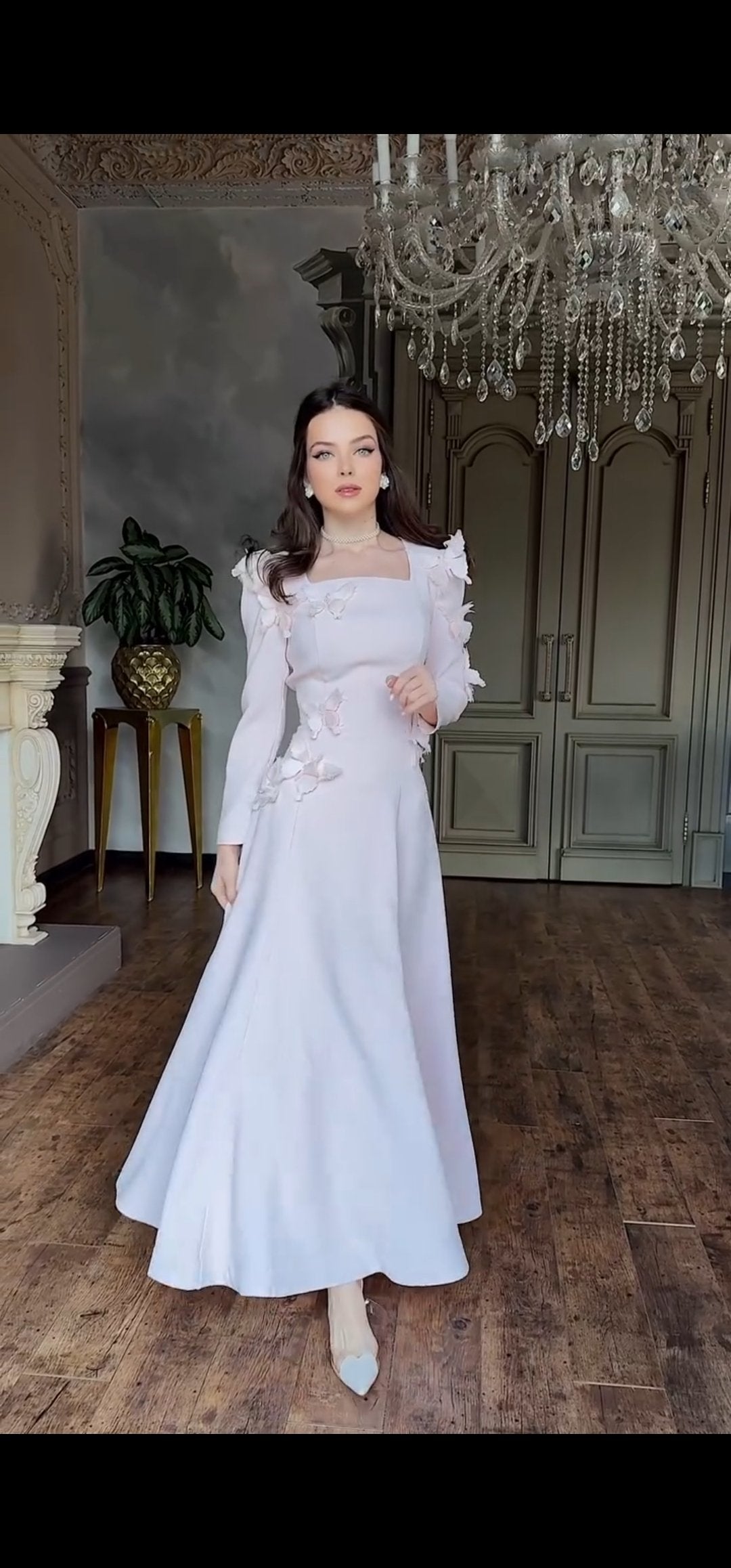 Luxury Blush Pink Couture Dress With Appliquè