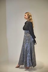 Black & Silver Brocade Dress