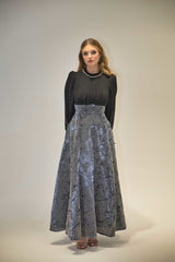 Black & Silver Brocade Dress