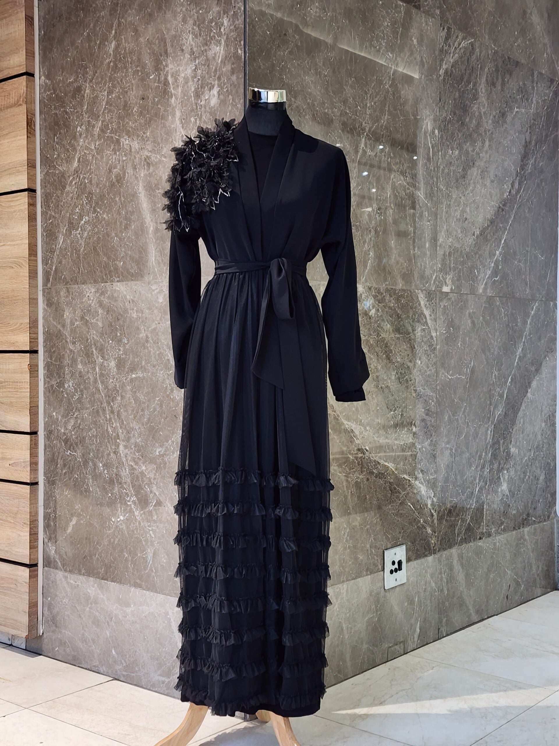 Exclusive Black Abaya with Appliquè