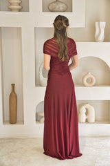 Luxury Burgandy stretch dress (full length)