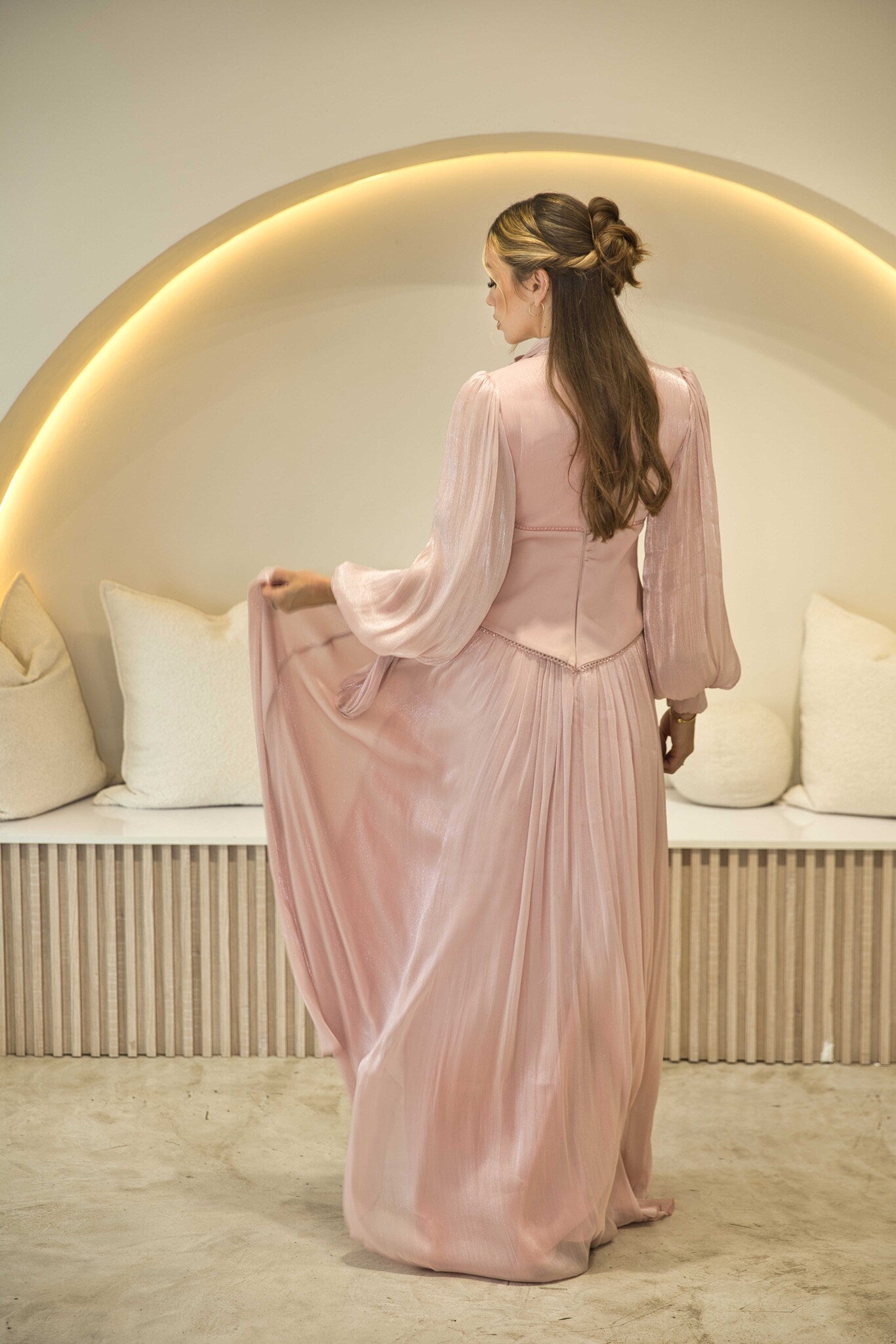 Exclusive Pink Dress with Beaded Detail & Corset