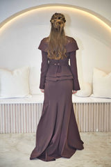 Luxury Chocolate Brown Lace Gown | Full Length