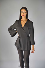 Exclusive Black Wrap Blazer