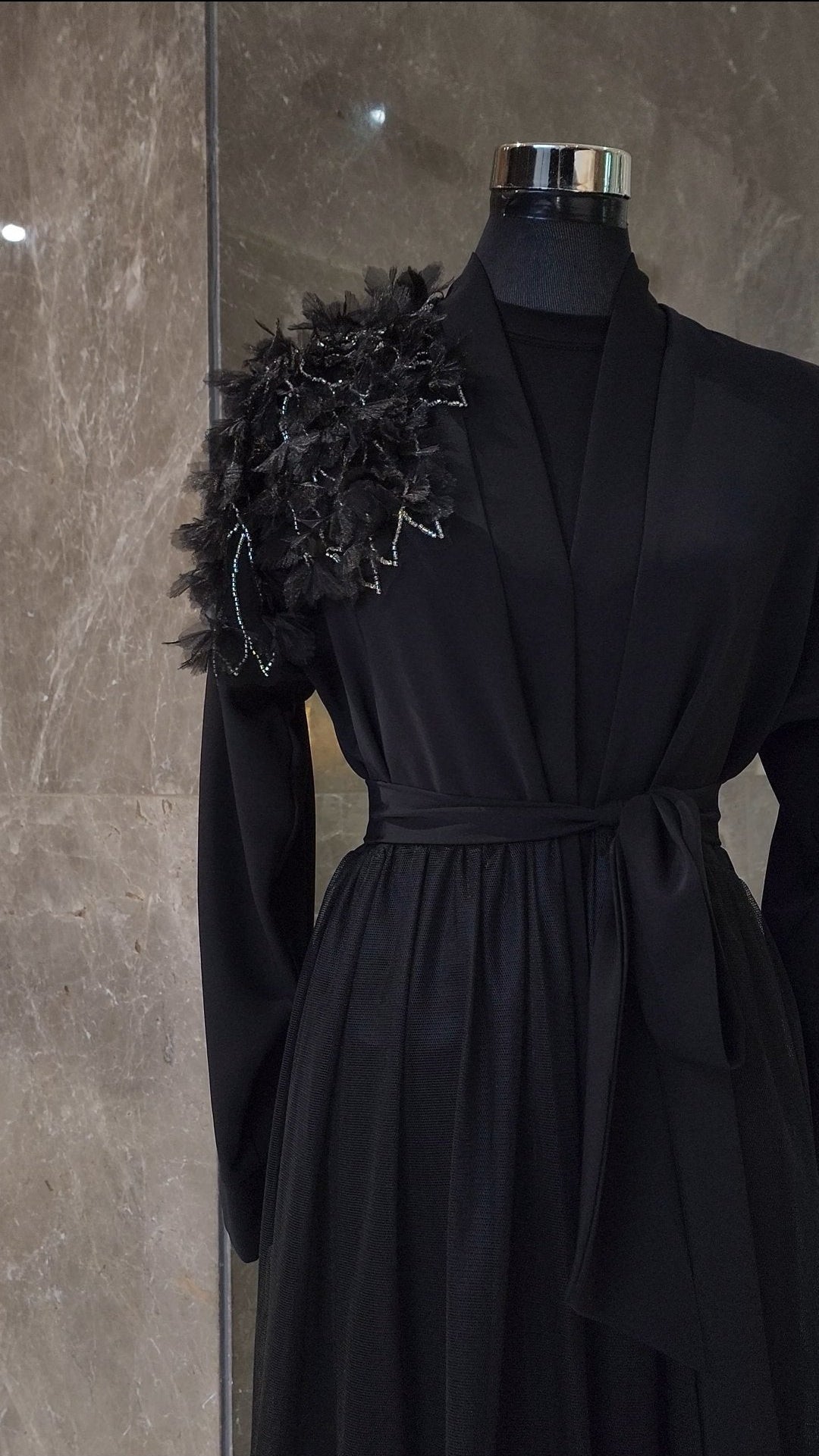 Exclusive Black Abaya with Appliquè