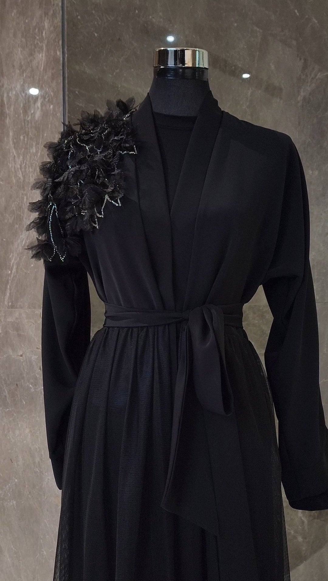 Exclusive Black Abaya with Appliquè