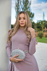 Designer Pink Ruffled Embellished Dress