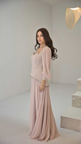 Exclusive Pink Peplum Dress with Jewel Detail