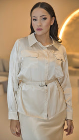 Champagne Co-ord Set (Skirt & Shirt)