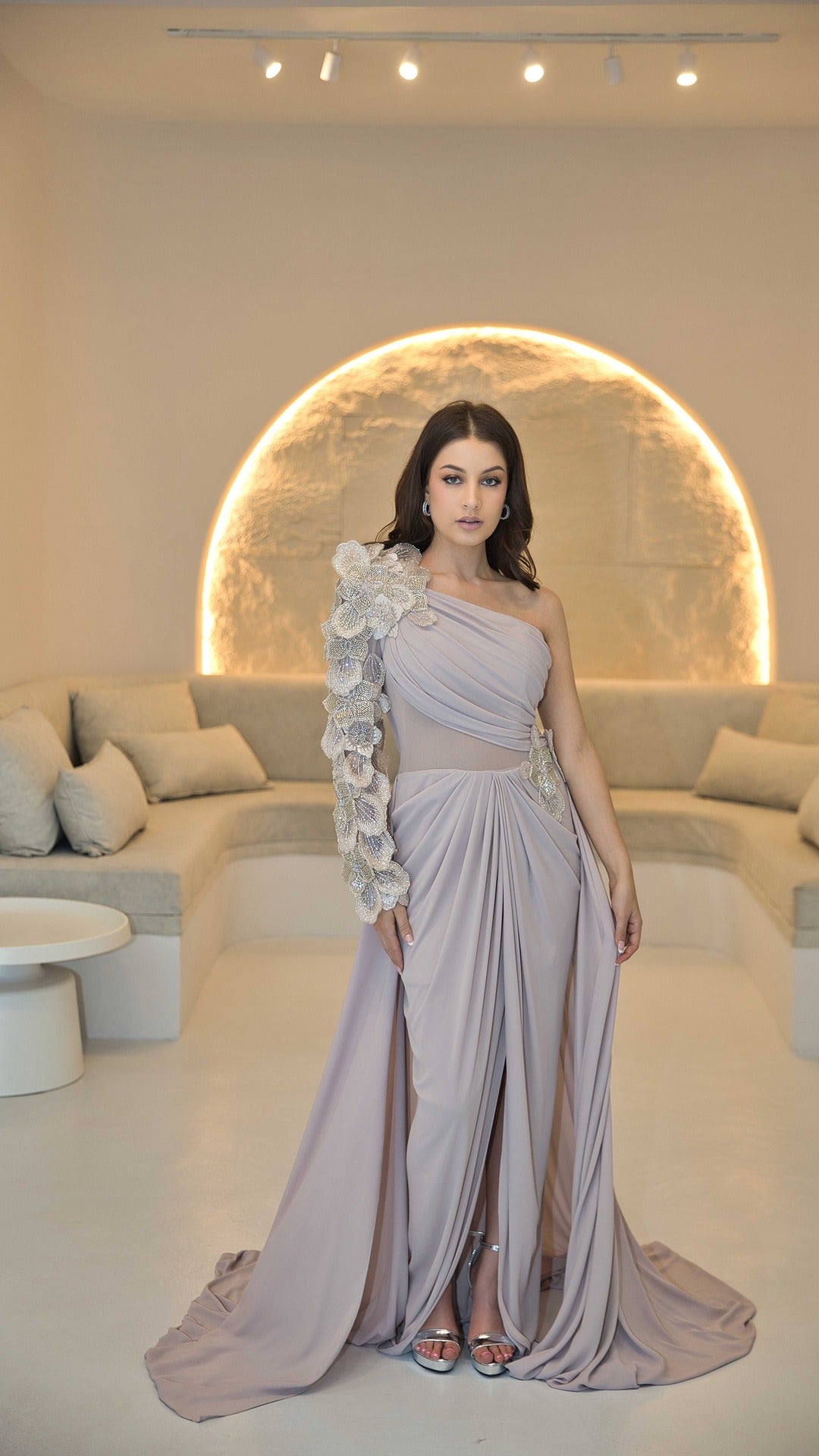 Haute Couture Evening Gown With Beaded Appliquè Detail