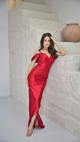 Red Mermaid Evening Dress