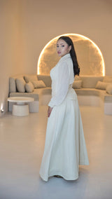 Exclusive Brocade Corset Dress with Beaded Detail on Collar & Bodice